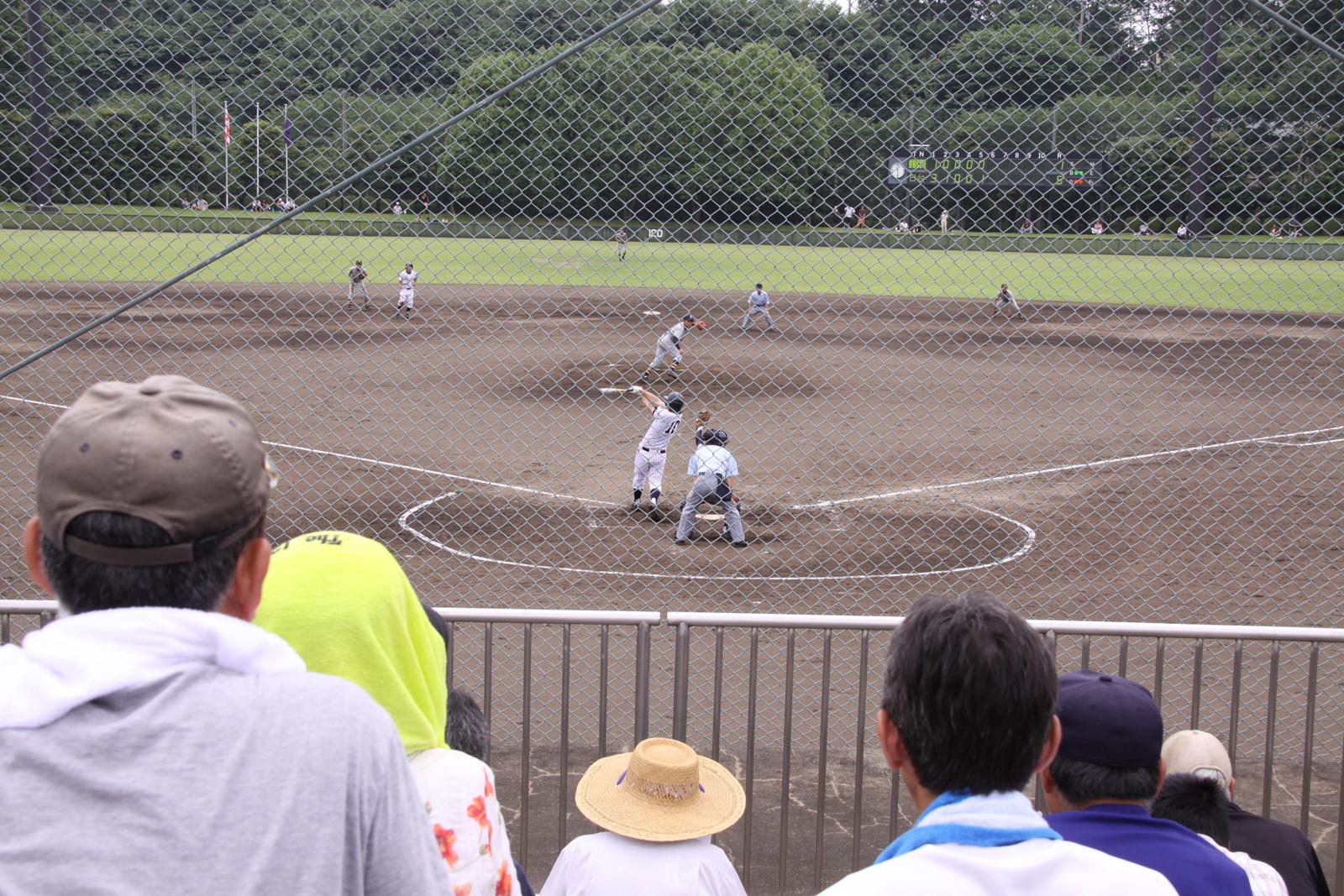 観戦に汗